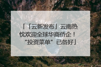 「云新发布」云南热忱欢迎全球华商侨企！“投资菜单”已备好