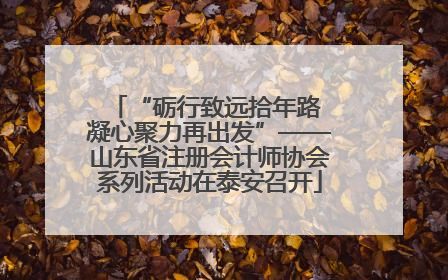 “砺行致远拾年路 凝心聚力再出发”——山东省注册会计师协会系列活动在泰安召开