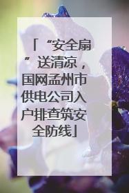 “安全扇”送清凉，国网孟州市供电公司入户排查筑安全防线