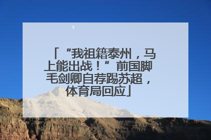 “我祖籍泰州，马上能出战！”前国脚毛剑卿自荐踢苏超，体育局回应