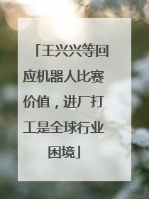 王兴兴等回应机器人比赛价值，进厂打工是全球行业困境