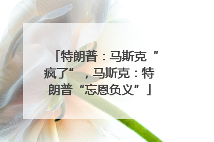 特朗普：马斯克“疯了”，马斯克：特朗普“忘恩负义”