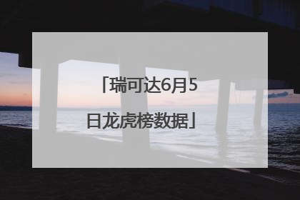瑞可达6月5日龙虎榜数据