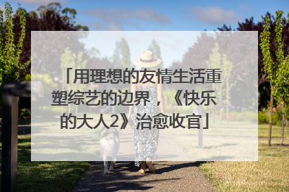 用理想的友情生活重塑综艺的边界，《快乐的大人2》治愈收官