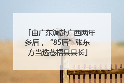 由广东调赴广西两年多后，“85后”张东方当选苍梧县县长