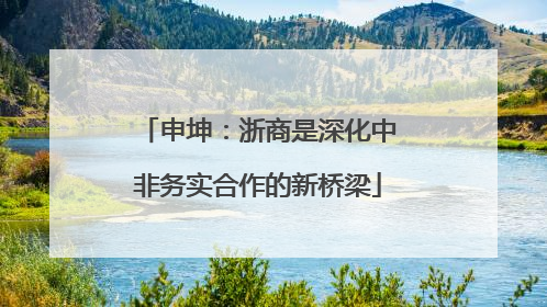 申坤：浙商是深化中非务实合作的新桥梁