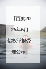 百度2025年6月侵权举报受理公示