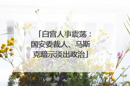 白宫人事震荡：国安委裁人、马斯克暗示淡出政治