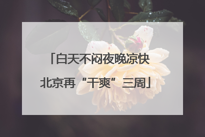 白天不闷夜晚凉快 北京再“干爽”三周