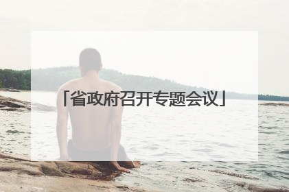 省政府召开专题会议