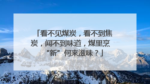 看不见煤炭，看不到焦炭，闻不到味道，煤里烹“新”何来滋味？