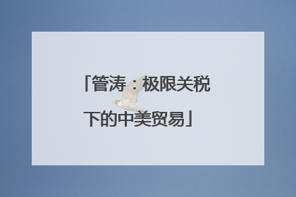 管涛：极限关税下的中美贸易