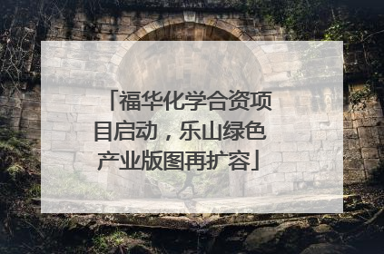 福华化学合资项目启动，乐山绿色产业版图再扩容