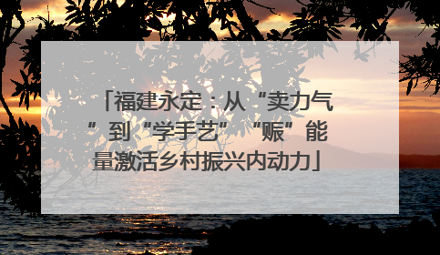福建永定：从“卖力气”到“学手艺”“赈”能量激活乡村振兴内动力