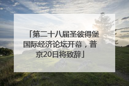 第二十八届圣彼得堡国际经济论坛开幕，普京20日将致辞