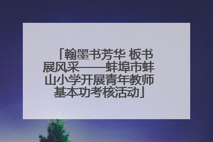 翰墨书芳华 板书展风采——蚌埠市蚌山小学开展青年教师基本功考核活动