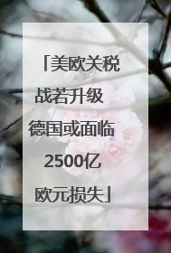 美欧关税战若升级 德国或面临2500亿欧元损失