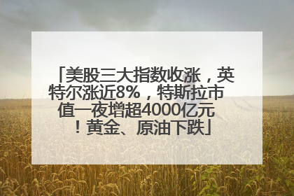美股三大指数收涨，英特尔涨近8%，特斯拉市值一夜增超4000亿元！黄金、原油下跌