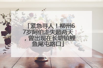 紧急寻人！柳州67岁阿伯走失超两天，曾出现在长塘镇鲤鱼尾屯路口