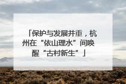 保护与发展并重，杭州在“依山理水”间唤醒“古村新生”