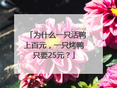 为什么一只活鸭上百元，一只烤鸭只要25元？