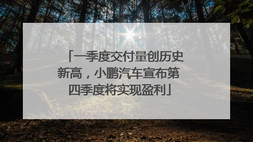 一季度交付量创历史新高，小鹏汽车宣布第四季度将实现盈利