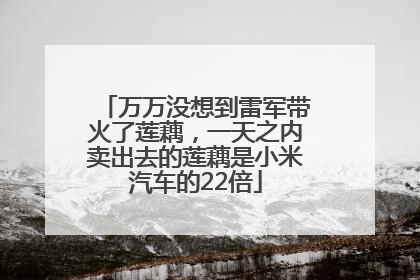 万万没想到雷军带火了莲藕，一天之内卖出去的莲藕是小米汽车的22倍