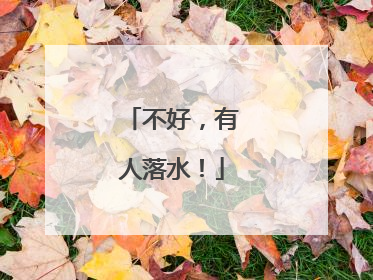 不好，有人落水！