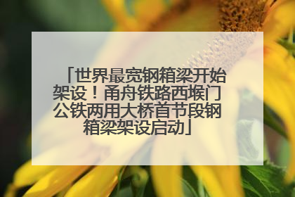 世界最宽钢箱梁开始架设！甬舟铁路西堠门公铁两用大桥首节段钢箱梁架设启动