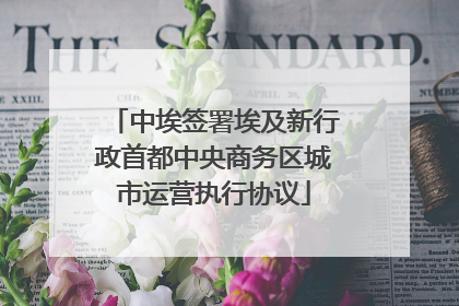 中埃签署埃及新行政首都中央商务区城市运营执行协议