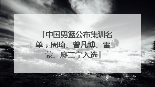 中国男篮公布集训名单，周琦、曾凡博、雷蒙、廖三宁入选