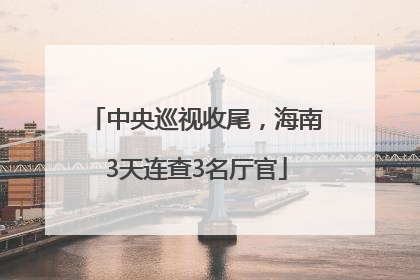 中央巡视收尾，海南3天连查3名厅官