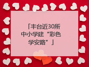 丰台近30所中小学建“彩色学安路”