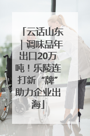 云话山东｜调味品年出口20万吨！乐陵连打新“牌”助力企业出海
