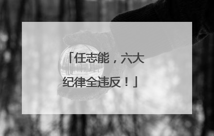 任志能，六大纪律全违反！
