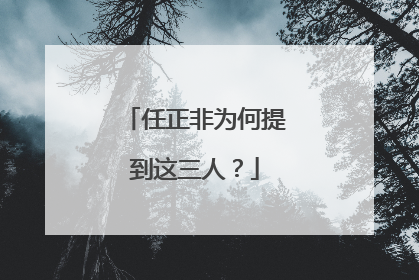 任正非为何提到这三人？