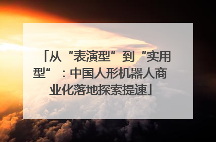 从“表演型”到“实用型”：中国人形机器人商业化落地探索提速