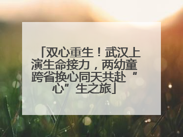 双心重生！武汉上演生命接力，两幼童跨省换心同天共赴“心”生之旅