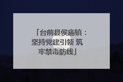 台前县侯庙镇：坚持党建引领 筑牢禁毒防线