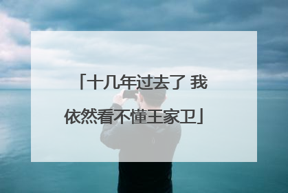 十几年过去了 我依然看不懂王家卫