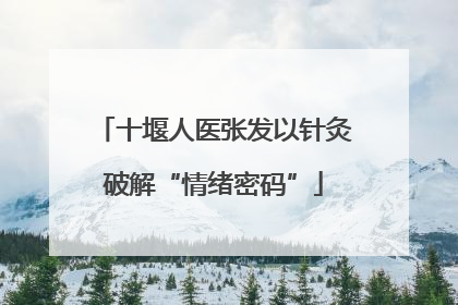 十堰人医张发以针灸破解“情绪密码”