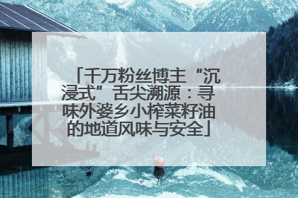 千万粉丝博主“沉浸式”舌尖溯源：寻味外婆乡小榨菜籽油的地道风味与安全