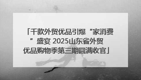千款外贸优品引爆“家消费”盛宴 2025山东省外贸优品购物季第三期圆满收官