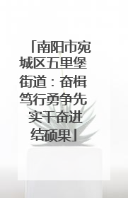 南阳市宛城区五里堡街道：奋楫笃行勇争先 实干奋进结硕果