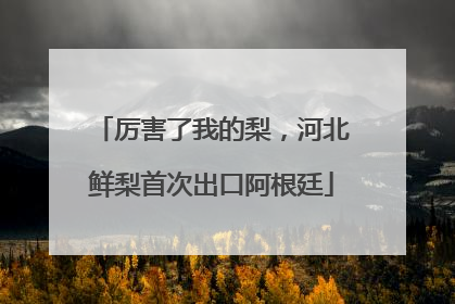 厉害了我的梨，河北鲜梨首次出口阿根廷