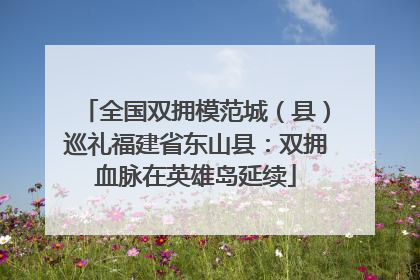 全国双拥模范城（县）巡礼福建省东山县：双拥血脉在英雄岛延续