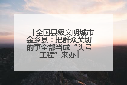 全国县级文明城市金乡县：把群众关切的事全部当成“头号工程”来办