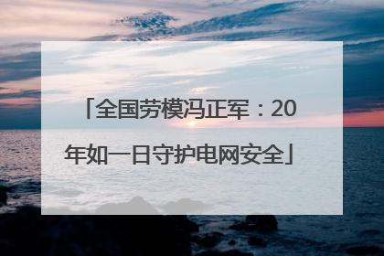 全国劳模冯正军：20年如一日守护电网安全