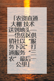 农资直通大棚 技术送到地头——岱岳区供销社以“服务下沉”打通服务“三农”最后一公里