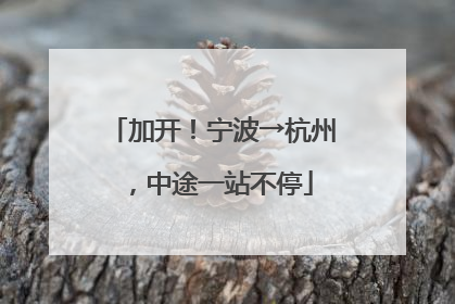 加开！宁波→杭州，中途一站不停